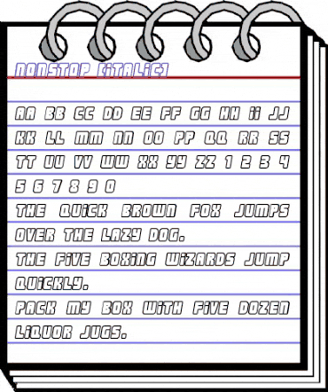 Nonstop [italic] Regular animated font preview